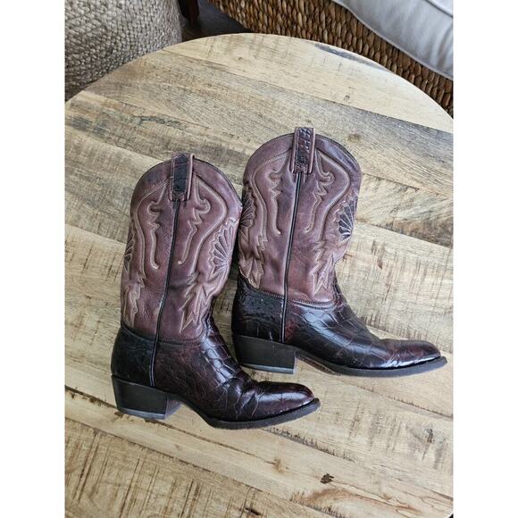 Rudel Rodgers Boots Men's Size 5.5 E Embossed Alligator Western Cowboy - Picture 6 of 16